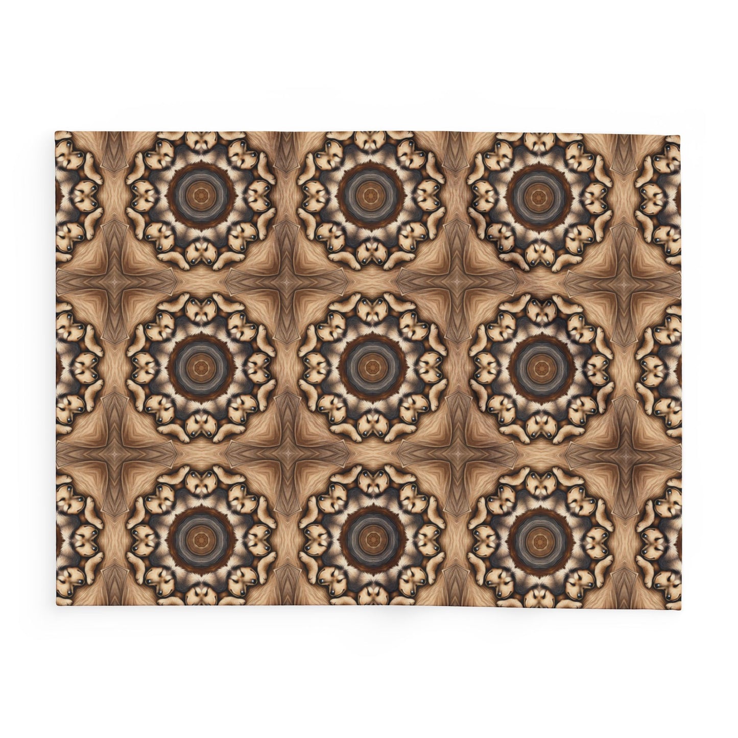 Boho Wood Mandala Fleece Blanket – Soft Arctic Throw for Home & Couch