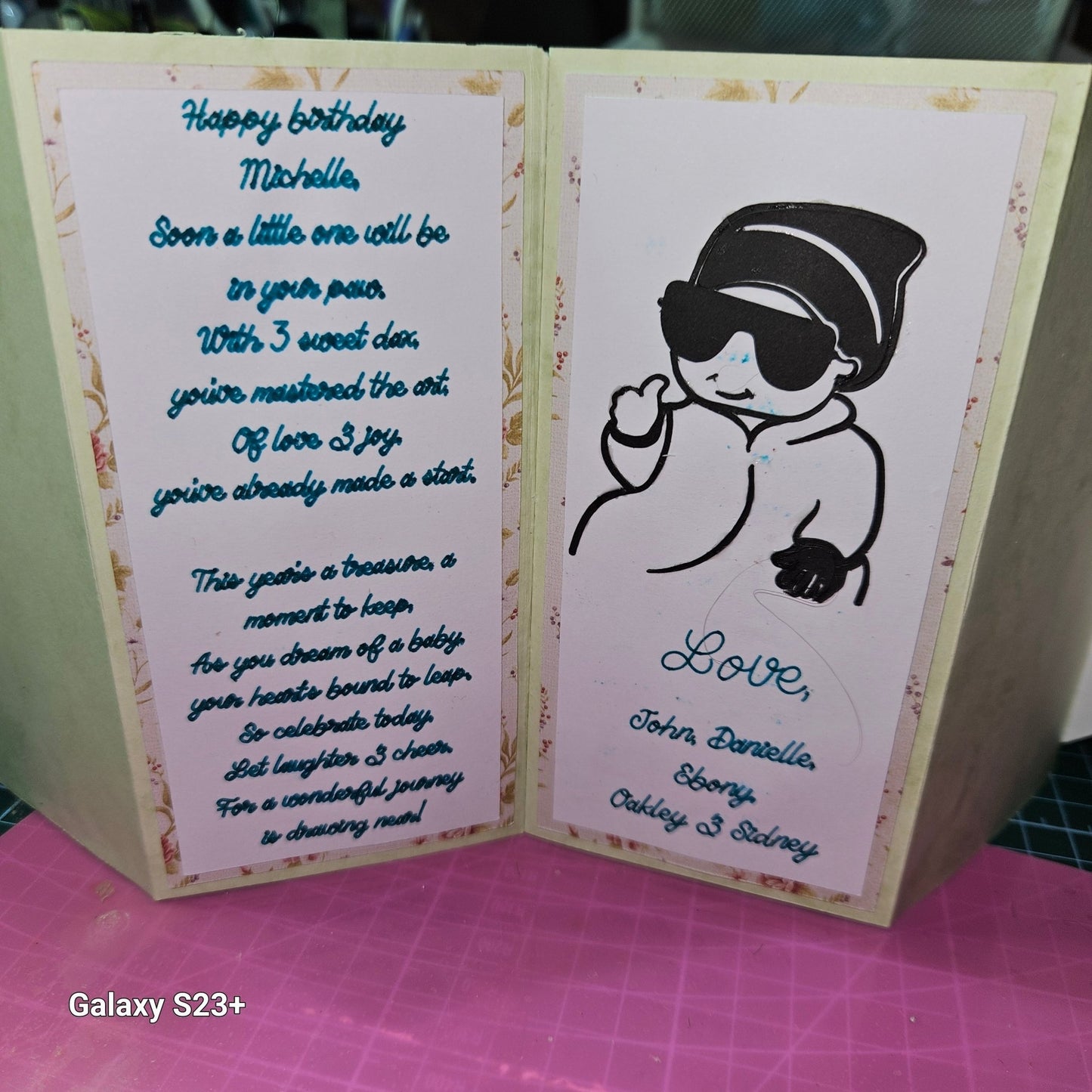 Triple Floating Diamond Card - EbOakE Creations