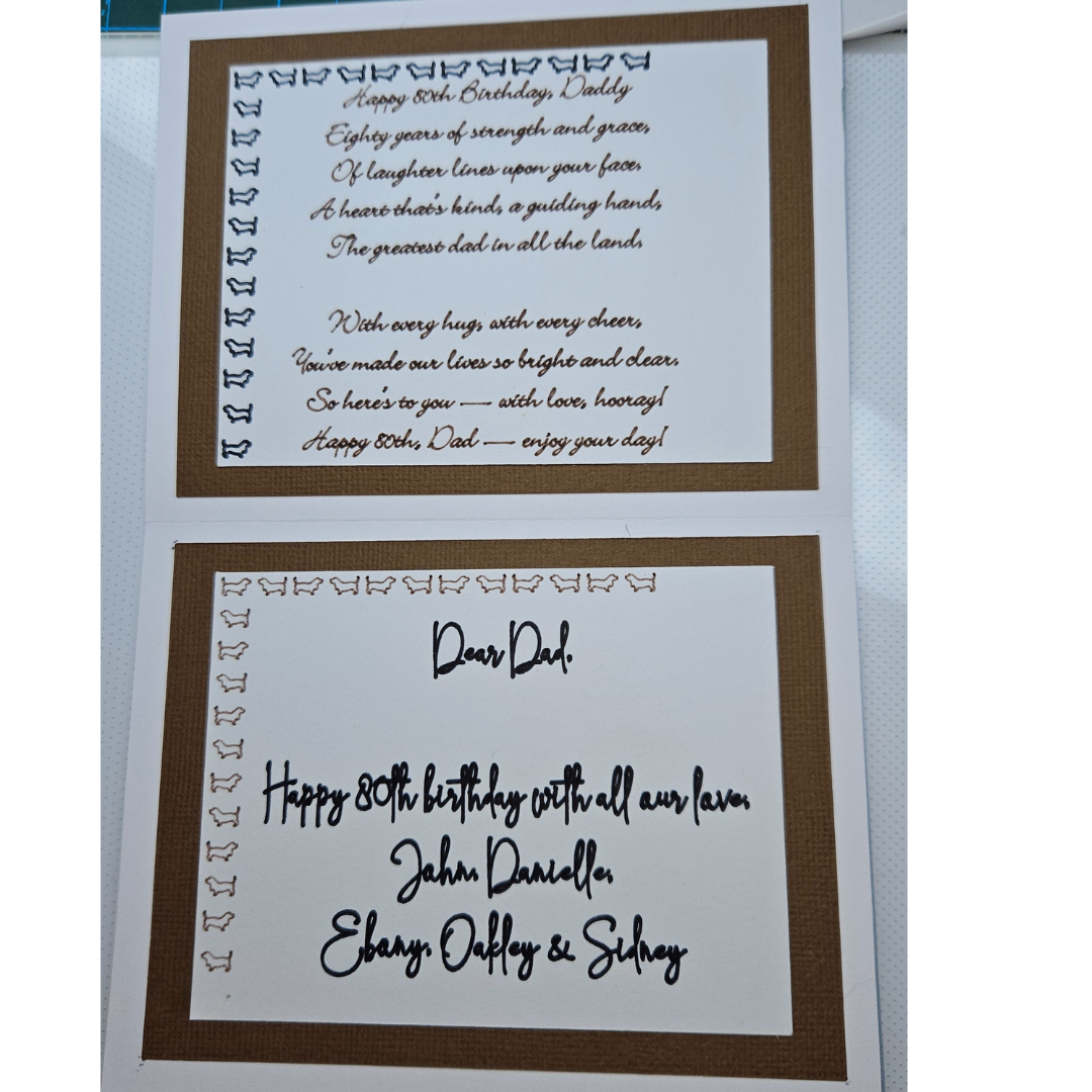 Dachshund Dog Birthday Card – 80th Celebration with Poem & Personal Touch