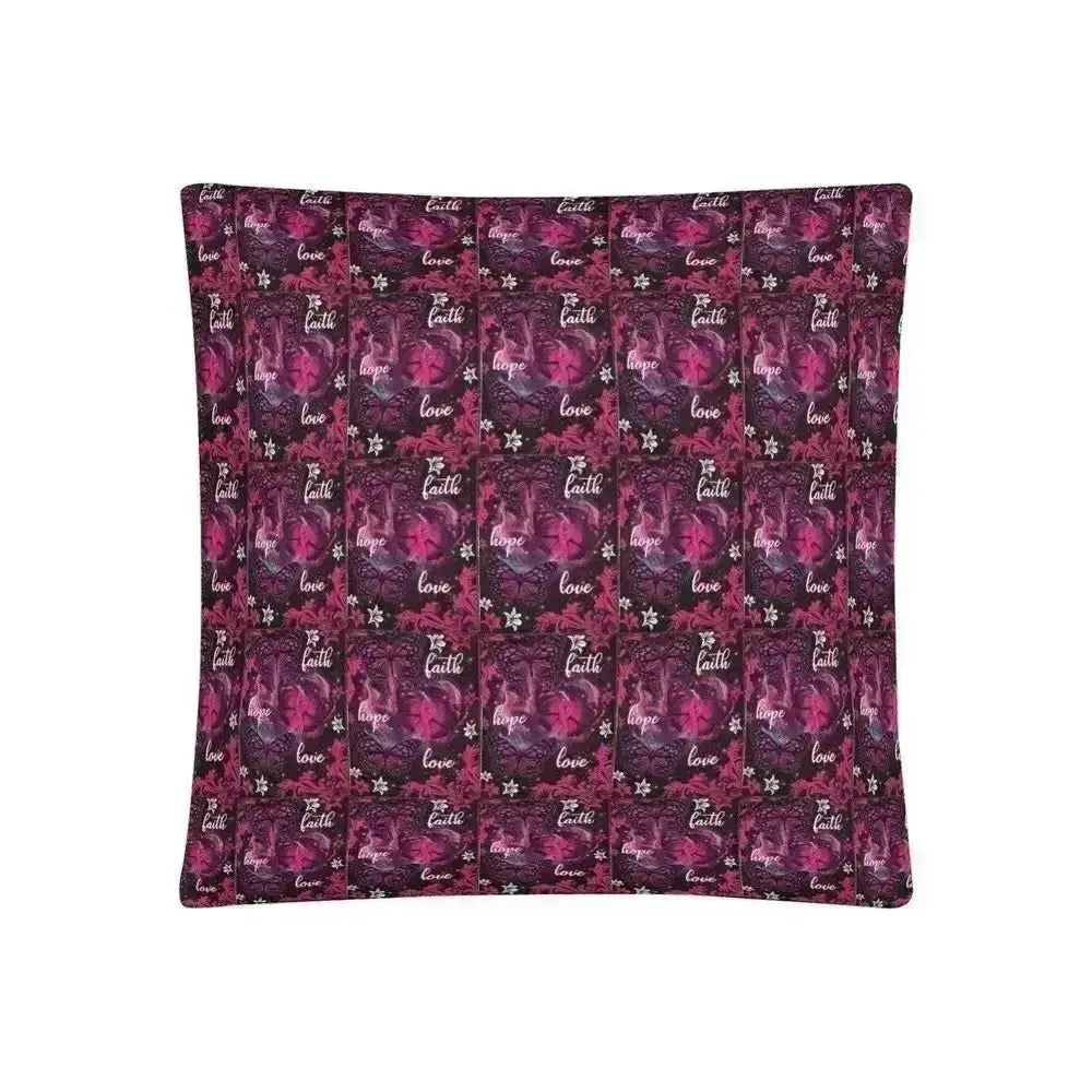 PPLoveFaithHope Woven Texture Square Cushion Case 20” x 20”-Linen-Like Fabric