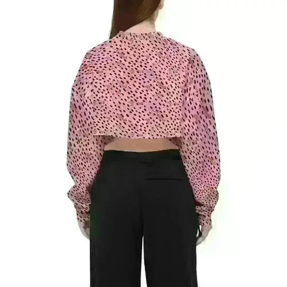 Women's Cropped Crewneck Sweatshirt-Techno Scuba Knit