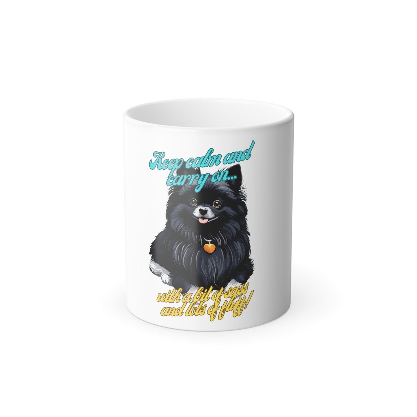 Sassy Serenity: 11oz Keep Calm & Fluffy Morphing Mug EbOakE Creations