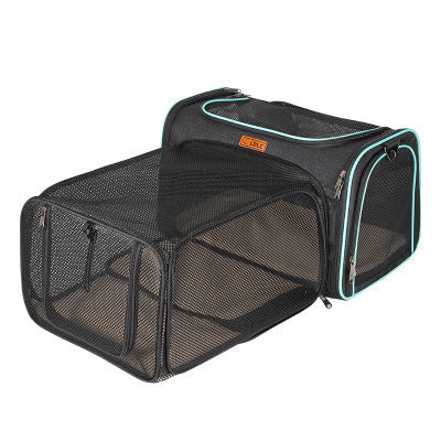 Expandable Pet Carrier Bag – Breathable & Travel-Friendly for Cats & Small Dogs