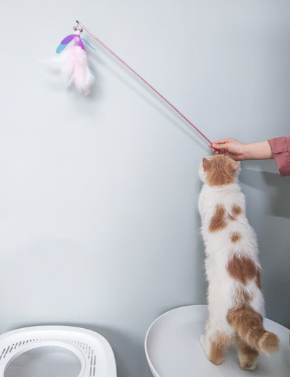 Fairy Feather Retractable Cat Teaser Wand Toy