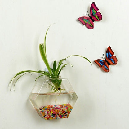 Elegant Wall-Mounted Fish Tank – Glass Hanging Aquarium & Planter