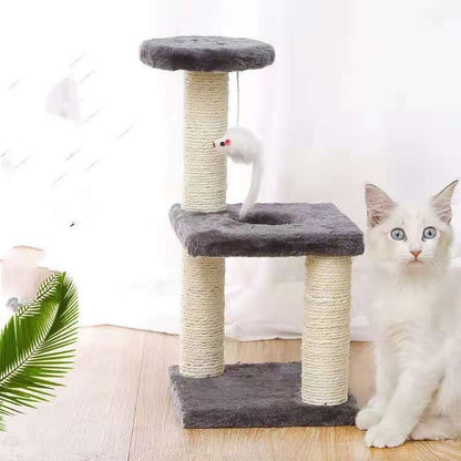 Cat Scratching Post & Climbing Tower – Plush Multi-Level Play Frame