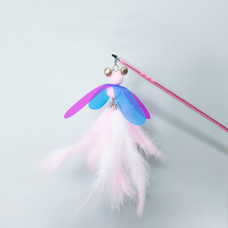 Fairy Feather Retractable Cat Teaser Wand Toy