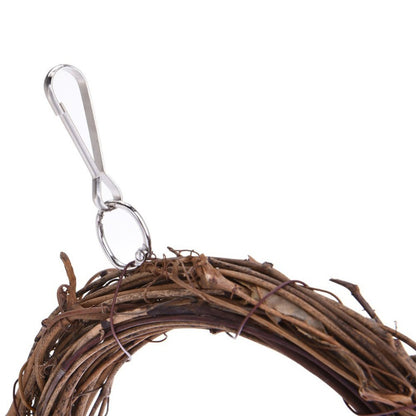 Natural Rattan Parrot Swing – Hanging Bird Perch with Bells