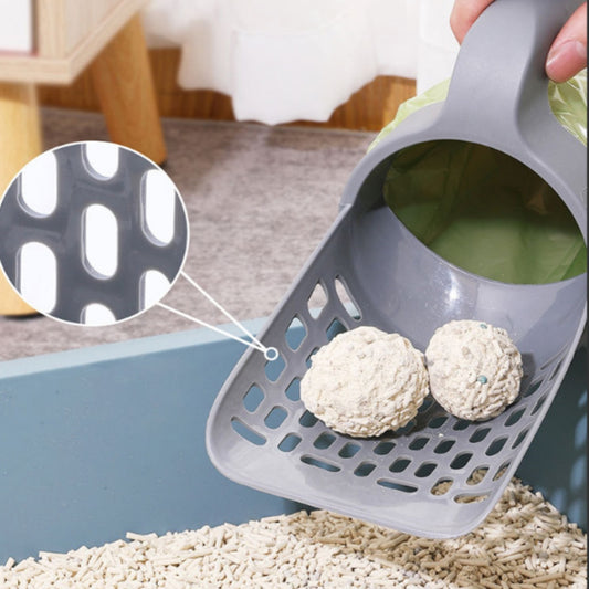 Durable Cat Litter Scoop with Waste Bags—Easy Clean &amp; Ergonomic Design