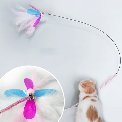 Fairy Feather Retractable Cat Teaser Wand Toy