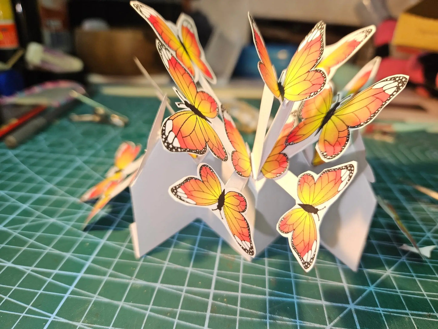 3D butterfly explosion custom card