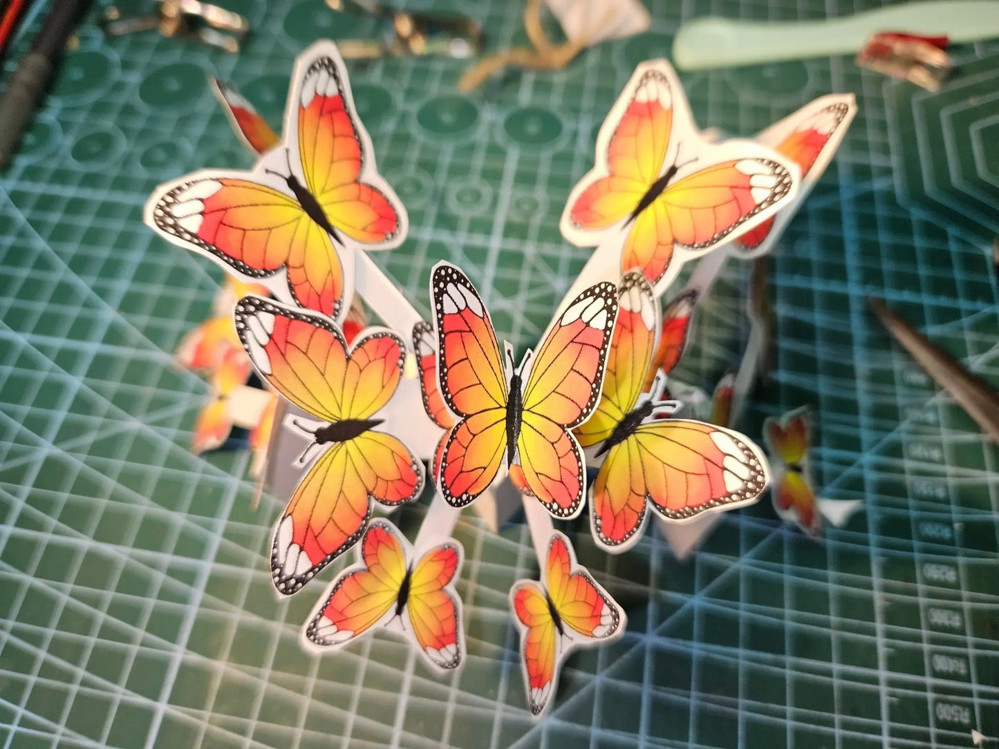 3D butterfly explosion custom card