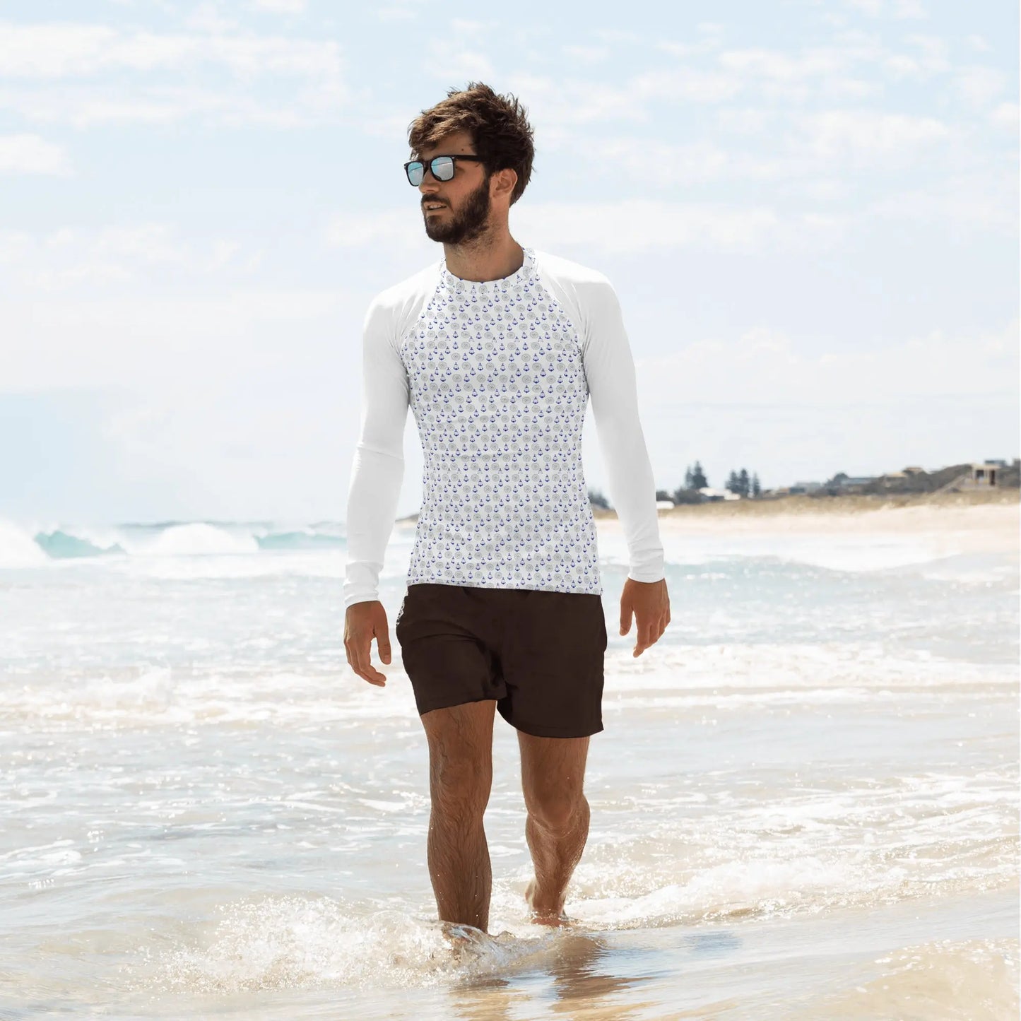 EbOakE Creations Coastal Explorer Men's Rash Guard EbOakE Creations