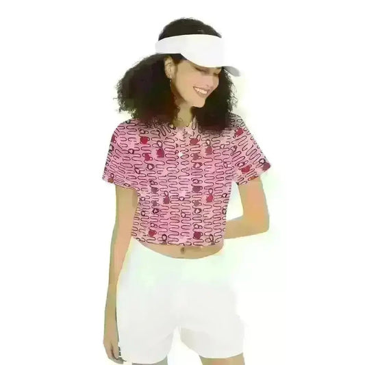 Women's Short - Sleeve Crop Polo Shirt - Heavyweight 225g - EbOakE Creations