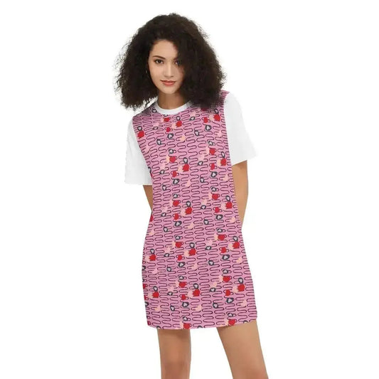 Women's Short-Sleeve T-Shirt Dress-Heavyweight 225g