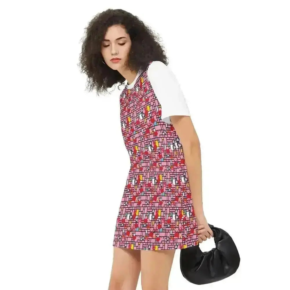 Women's Short-Sleeve T-Shirt Dress-Heavyweight 225g