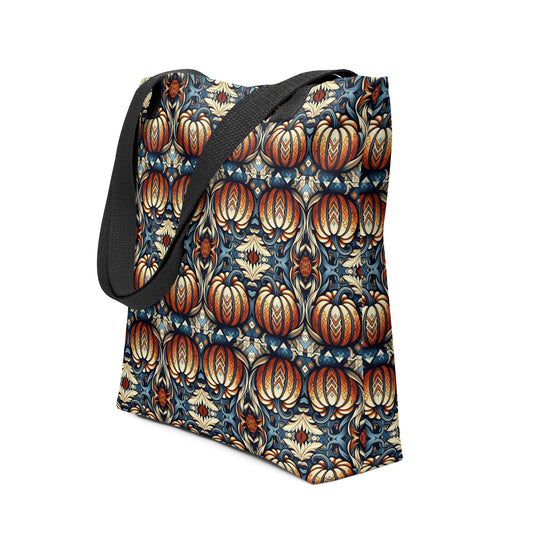 Moroccan Elegance: Artisan Pumpkin - Patterned Tote Bag - EbOakE Creations