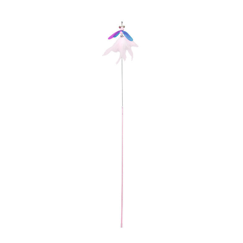 Fairy Feather Retractable Cat Teaser Wand Toy