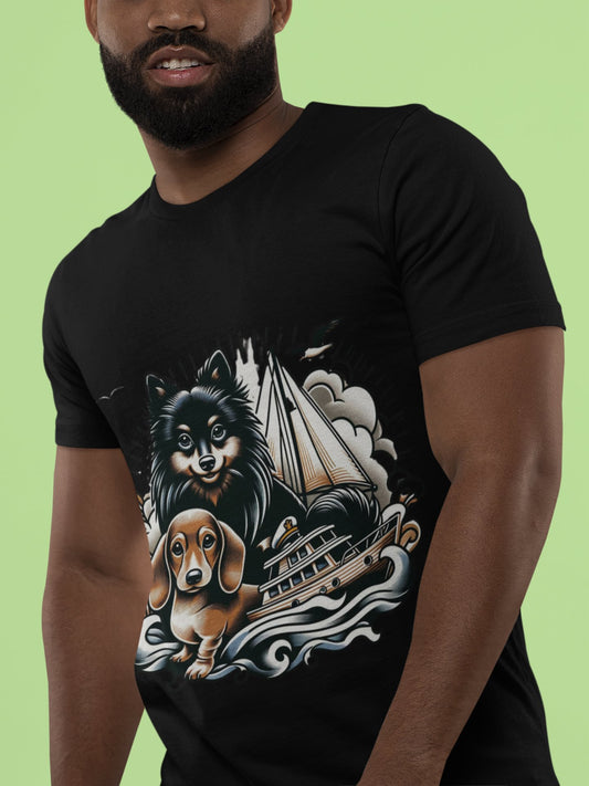 Nautical Pomeranian and Dachshund Short - Sleeve T - Shirt - EbOakE Creations