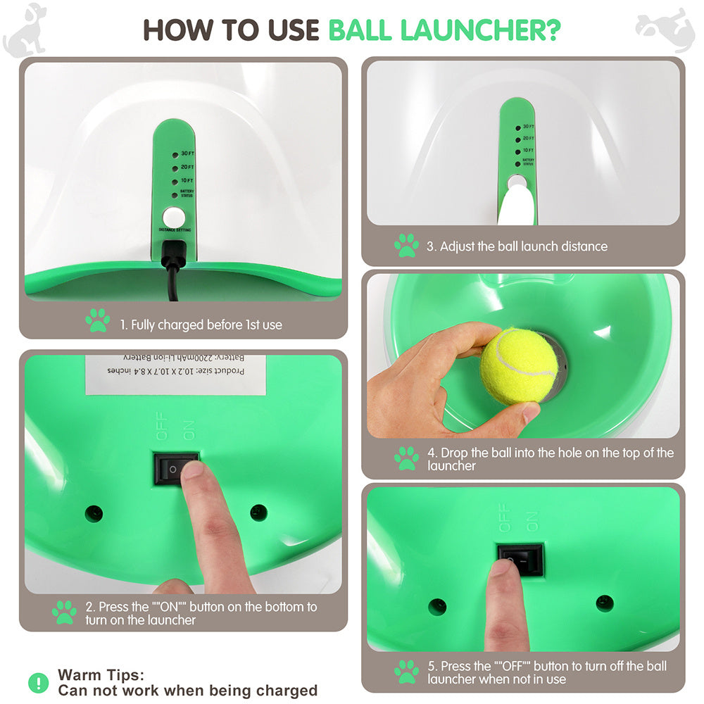 Automatic Dog Ball Launcher – Interactive Tennis Ball Thrower for Pets