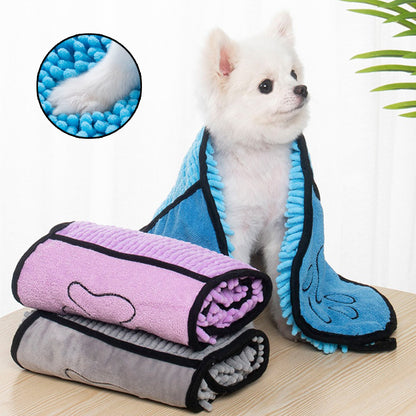 Super Absorbent Pet Bath Towel – Quick-Dry Microfibre Dog & Cat Drying Mat