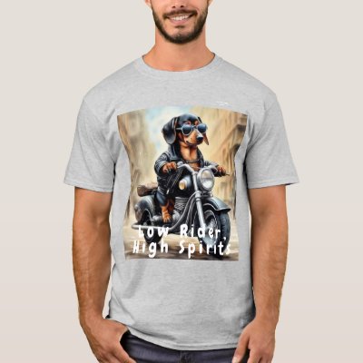 Low Rider, High Spirits: Dachshund on Wheels Cotton Tee