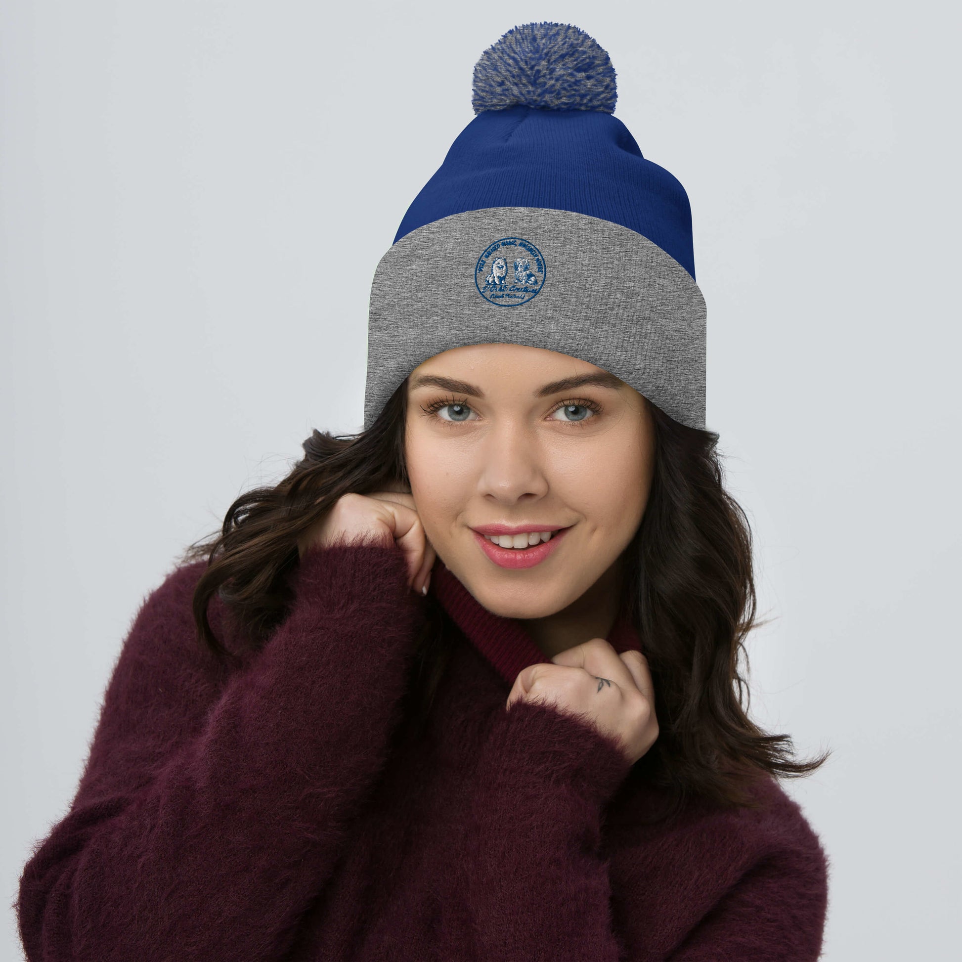 "Whimsical Warmth Embroidered Beanie with Pom - Pom - Personalised Magic, Uniquely Yours" - EbOakE Creations