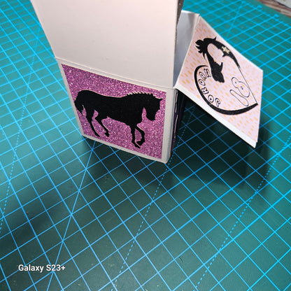 Luxury Equestrian Birthday 3D pop-up box card – Handmade & Personalised