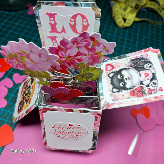 Valentines 3D pop-up box card