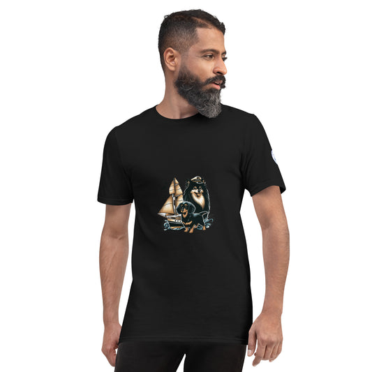 Nautical Pomeranian and Dachshund Short-Sleeve T-Shirt